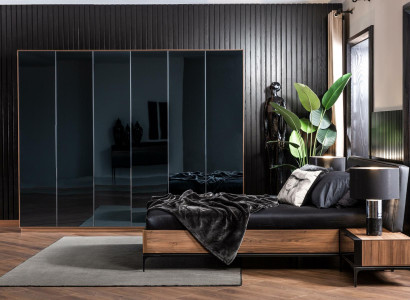 Bedroom Furniture Complete Set Suite Bed Bedside tables Wardrobe 4-piece.